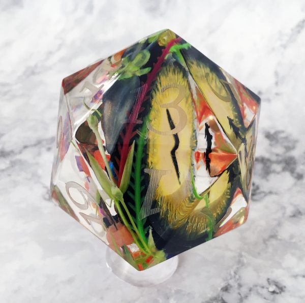 Consume, Embrace Inkless Titan D20 Handmade Resin Die - Image 7