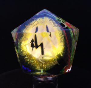 Consume, Embrace Inkless Titan D20 Handmade Resin Die