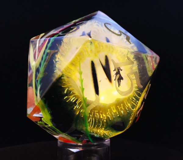 Consume, Embrace Inkless Titan D20 Handmade Resin Die - Image 2