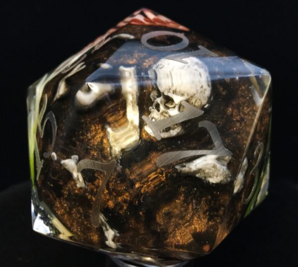 Tea of the Dead Inkless Titan D20 Handmade Resin Die - Image 8