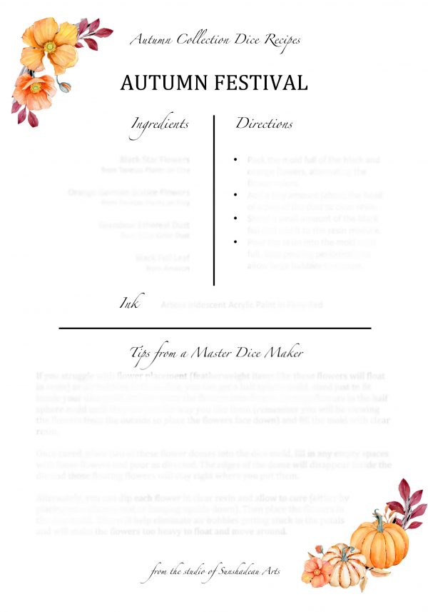 Autumn Collection Dice Recipe Folio - Image 4