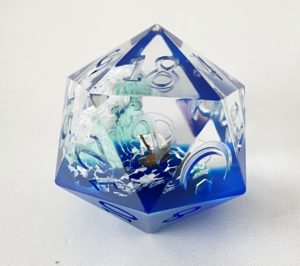 Tsunami d20, 37mm Handmade Resin Die