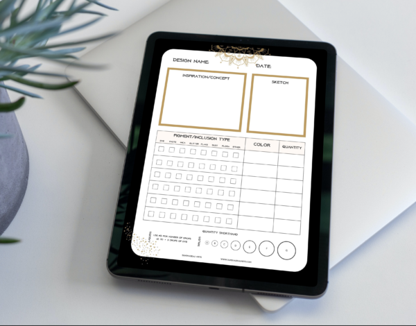 DIGITAL Dice Artist's Compendium - Recipe Journal for Dice Makers