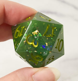 Poison Spray d20, 37mm Handmade Resin Die