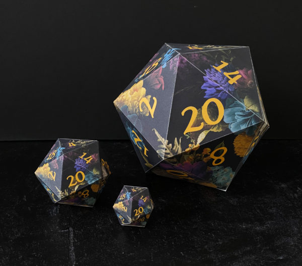 Dark Bold Floral Printable D20 - Image 4