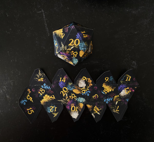Dark Bold Floral Printable D20 - Image 2