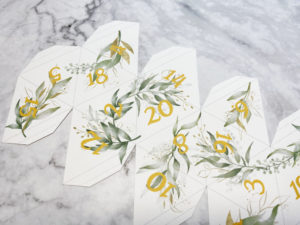 Green and Gold Leaves Printable D20