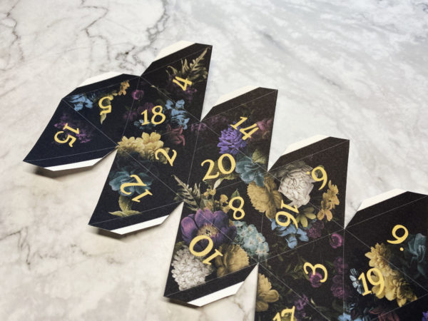 Dark Muted Floral Printable D20