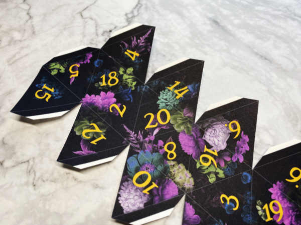 Dark Purple Floral Printable D20