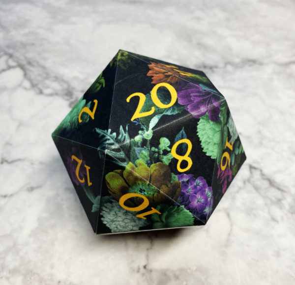 Dark Teal Floral Printable D20 - Image 2
