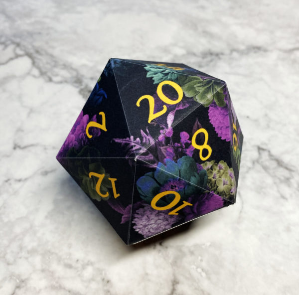 Dark Purple Floral Printable D20 - Image 2