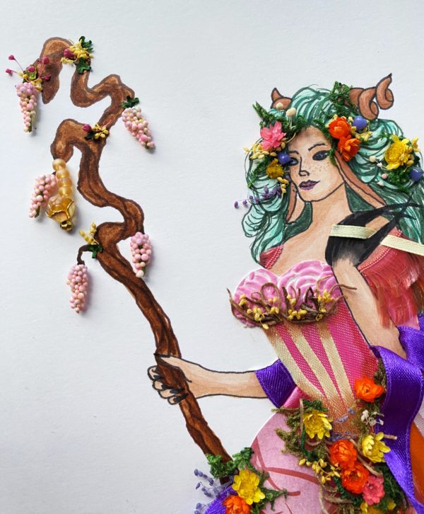 Flowers and Fae Mixed Media Illustration - Image 2