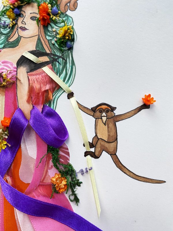 Flowers and Fae Mixed Media Illustration - Image 3