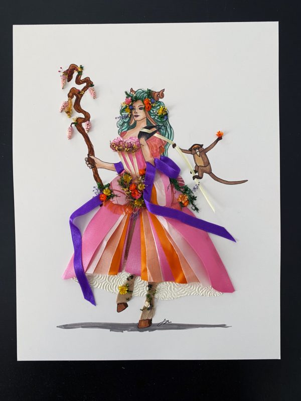 Flowers and Fae Mixed Media Illustration - Image 6