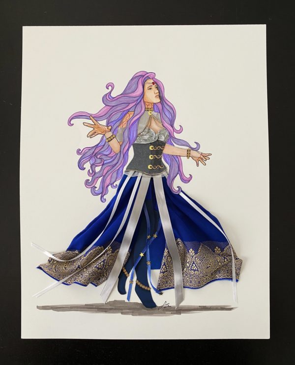 Lightning and Luna Mixed Media Illustration - Image 8