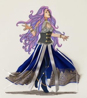Lightning and Luna Mixed Media Illustration