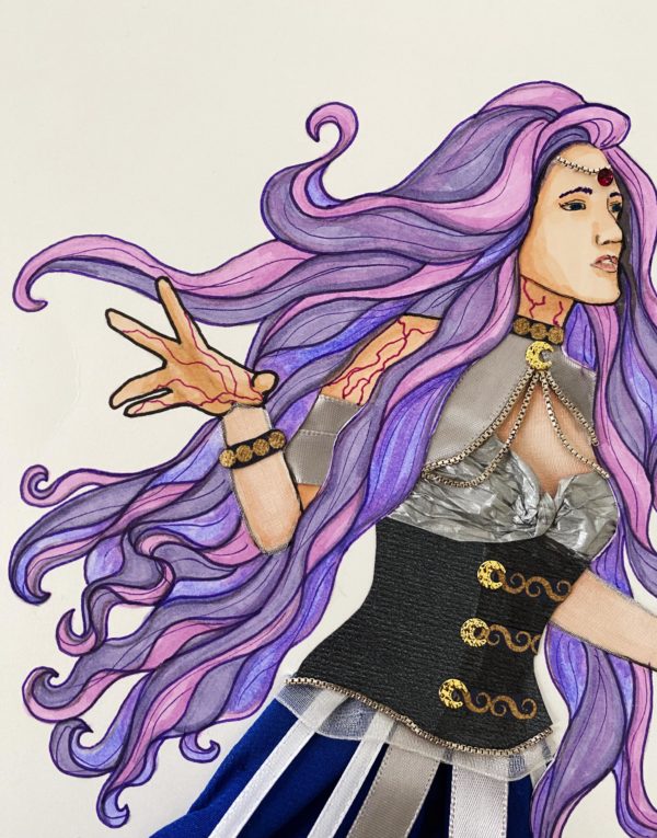 Lightning and Luna Mixed Media Illustration - Image 6