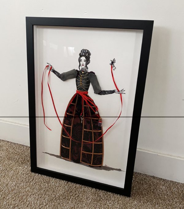 Cages and Ribbon Mixed Media Illustration - Image 6