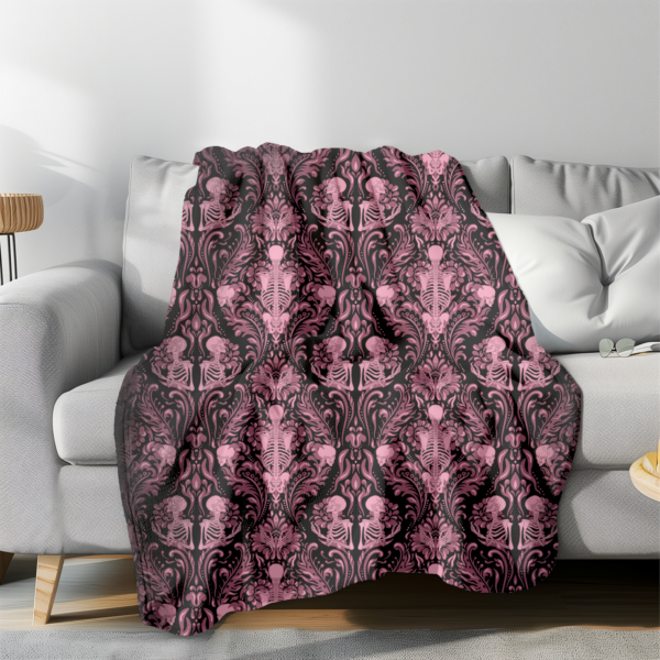 Pink Nameless Bones Double Sided Fleecy Blanket - Image 6