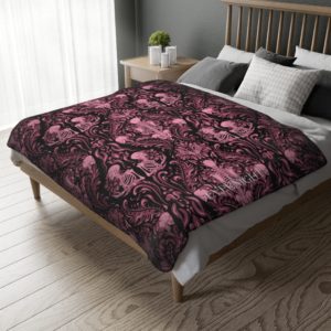 Pink Nameless Bones Double Sided Fleecy Blanket