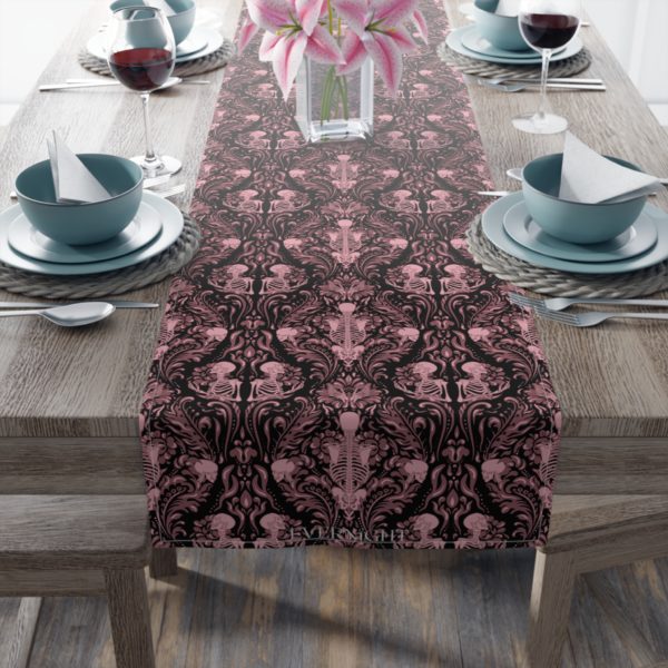 Pink Nameless Bones Table Runner