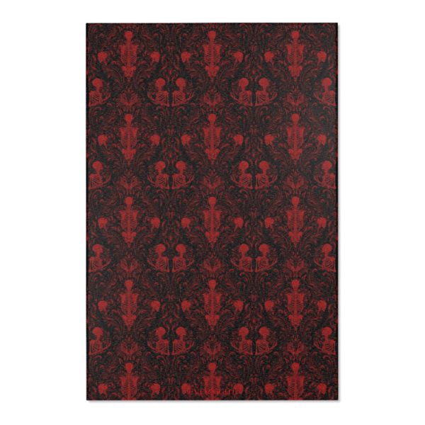 Red Nameless Bones Area Rugs - Image 2