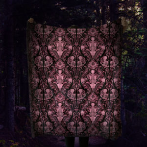 Pink Nameless Bones Sherpa Fleece Throw Blanket