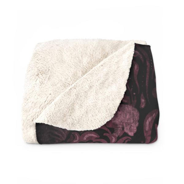 Pink Nameless Bones Sherpa Fleece Throw Blanket - Image 4