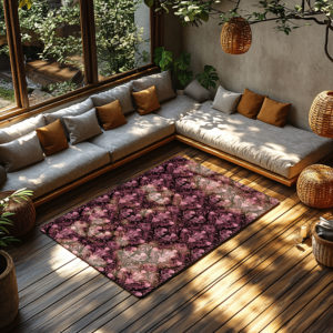 Pink Nameless Bones Area Rugs
