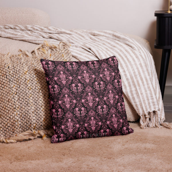 Pink Nameless Bones Premium Pillows - Image 4