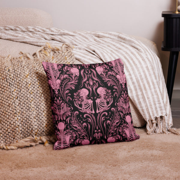 Pink Nameless Bones Premium Pillows - Image 3