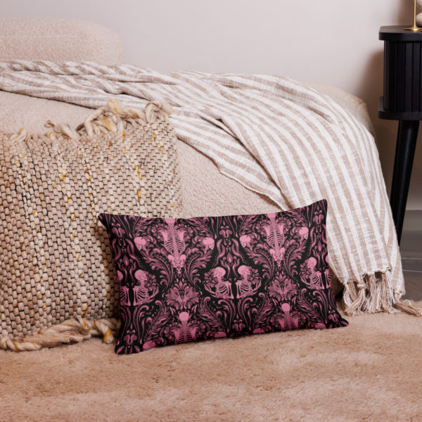 Pink Nameless Bones Premium Pillows - Image 5