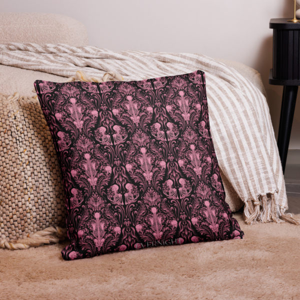 Pink Nameless Bones Premium Pillows - Image 2