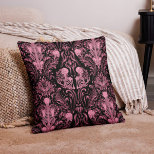 Pink Nameless Bones Premium Pillows