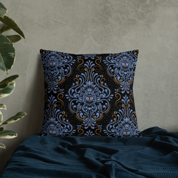 Blue Sphere of Eyes Premium Pillows