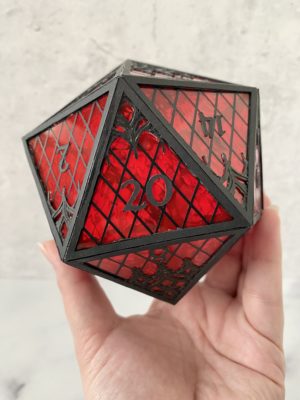 Less-than-Perfect Gothic Window, Handmade d20 Die