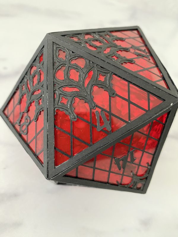 Less-than-Perfect Gothic Window, Handmade d20 Die - Image 2