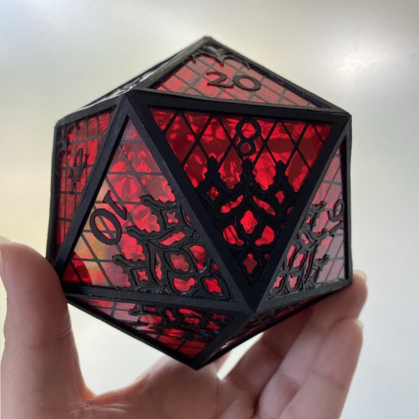Gothic Window, Handmade d20 Die - Image 2