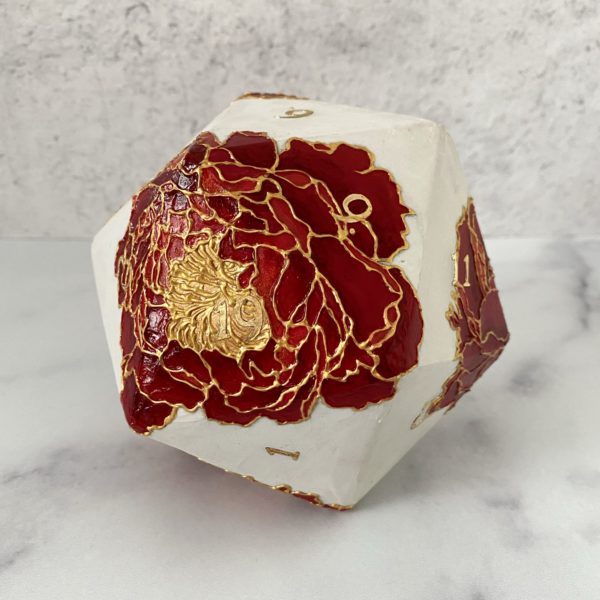 Dark Peony, Handmade d20 Die - Image 5