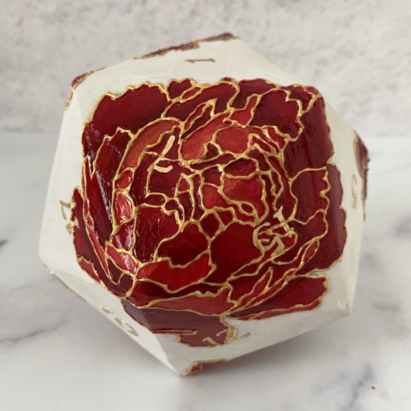 Dark Peony, Handmade d20 Die - Image 3