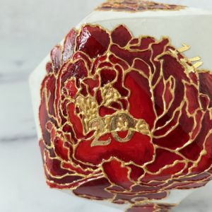 Dark Peony, Handmade d20 Die