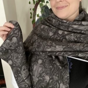 Nameless Bones Fleece Blanket Scarf Sample