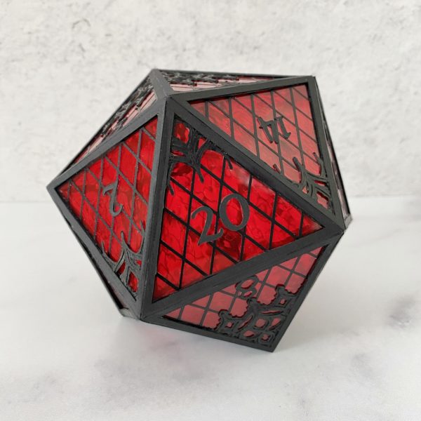 Gothic Window, Handmade d20 Die - Image 3